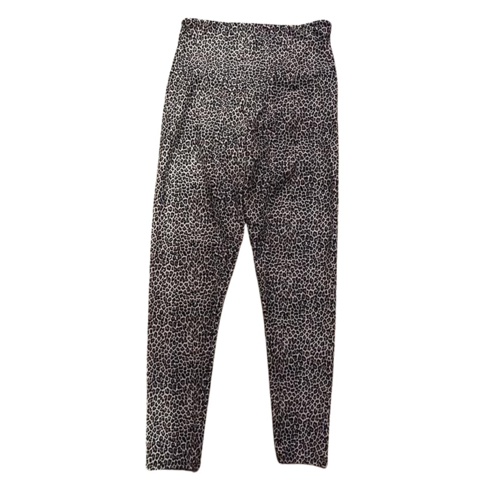 Onzie Multi Brown Micro Leopard Print Cropped Length Leggings Size Small